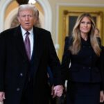 President-elect Donald Trump walks with Melania Trump at the Capitol Wednesday, Jan. 8, 2025, in Washington. (AP Photo/Jose Luis Magana)