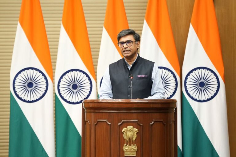 India's Foreign Secretary Vikram Misri addresses a press briefing in New Delhi, India, Saturday, May 10, 2025. (AP Photo/Karma Bhutia)