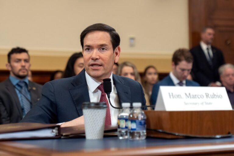 Secretary of State Marco Rubio speaks during a hearing of the House Committee on Foreign Affairs on Capitol Hill, Wednesday, May 21, 2025, in Washington. (AP Photo/Mark Schiefelbein)