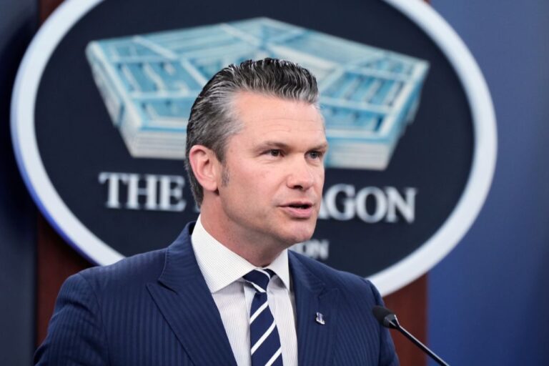 Defense Secretary Pete Hegseth speaks during a news conference at the Pentagon in Washington, Sunday, June 22, 2025, after the U.S. military struck three sites in Iran, directly joining Israel's effort to destroy the country's nuclear program. (AP Photo/Alex Brandon)